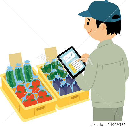 直売所の商品をＩＴで管理する農家 24969525