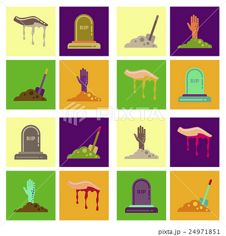 assembly flat icons halloween zombie hand grave assembly flat icons halloween zombie hand grave 24971851