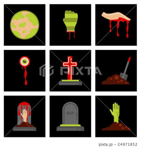 assembly flat icons halloween zombie hand grave assembly flat icons halloween zombie hand grave 24971852