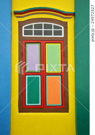 Colorful facade of building in Little India  24972827