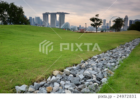 Garden with Singapore Skyline Garden with Singapore Skyline 24972831