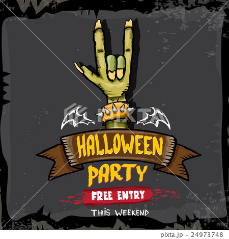 Halloween vector rock n roll zombie background 24973748