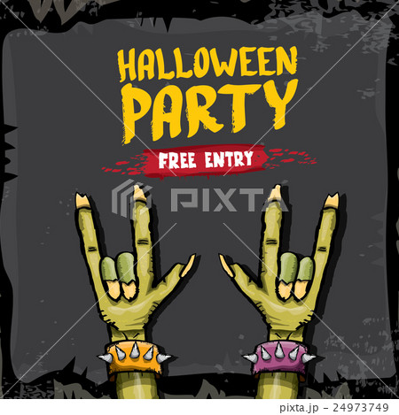 Halloween vector rock n roll zombie background 24973749