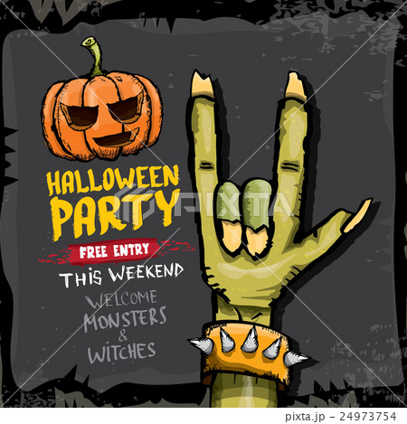 Halloween vector rock n roll zombie background Halloween vector rock n roll zombie background 24973754