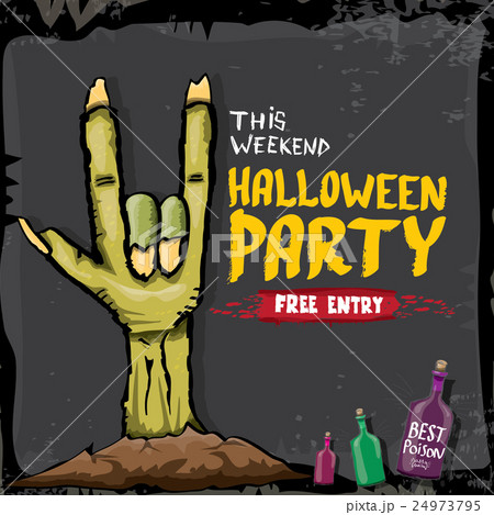 Halloween vector rock n roll zombie background 24973795