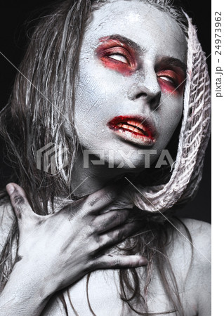 Girl in form of zombies, Halloween corpse with 24973962