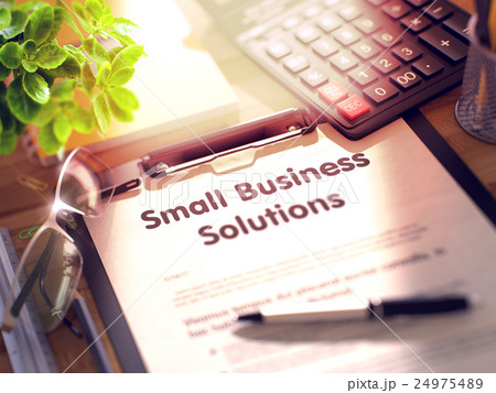 Clipboard with Small Business Solutions. 3D. 24975489