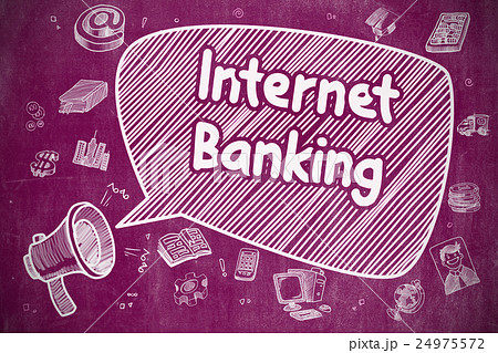Internet Banking - Doodle Illustration on Purple 24975572
