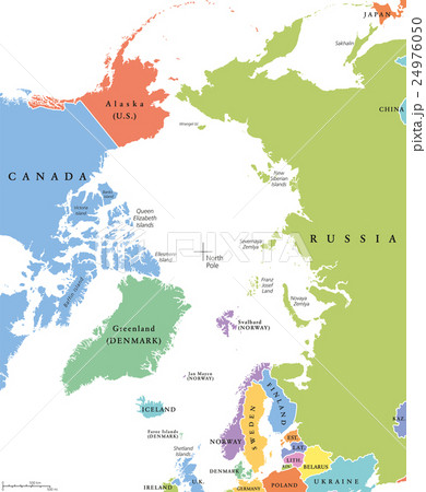 Arctic region single states and North Pole politic 24976050