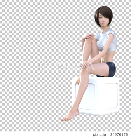 Female body part of beautiful leg perming 3DCG illustration material 24976576