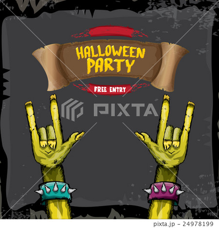 Halloween vector rock n roll zombie background 24978199