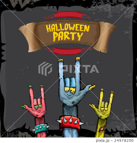 Halloween vector rock n roll zombie background 24978200