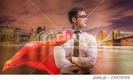 Man with red cover in super hero concept 24979509