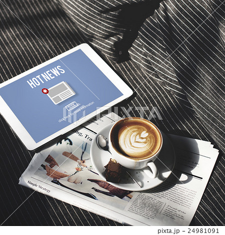 Hot News Newsletter Announcement Daily Concept 24981091