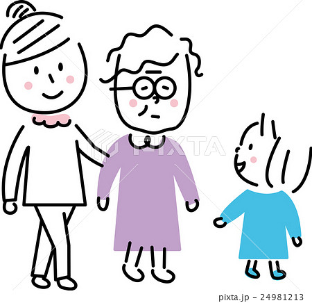 介護　三世代家族　散歩 24981213