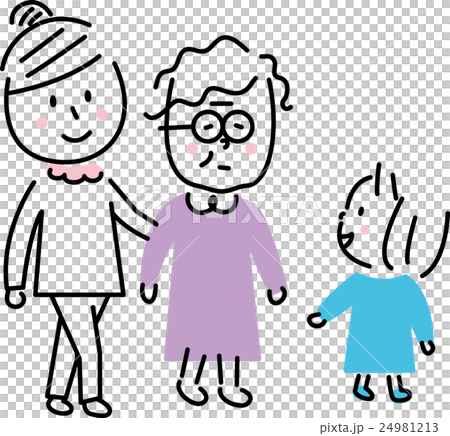 介護　三世代家族　散歩 24981213