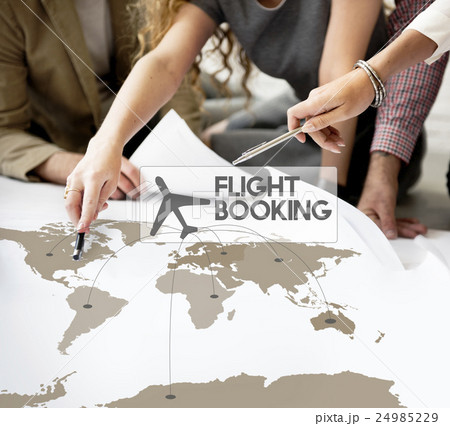 Flight Ticket Booking Destination Journey Concept 24985229