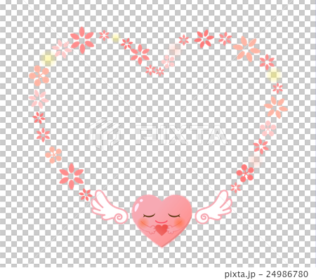 ほんわか天使優しさハート形フレーム ほんわか天使優しさハート形フレーム 24986780