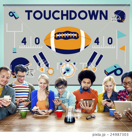 Touchdown American Football Rugby Game Concept Touchdown American Football Rugby Game Concept 24987303