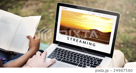 Streaming Multimedia Audio Entertainment Internet Concept Streaming Multimedia Audio Entertainment Internet Concept 24987580