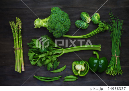 Fresh green organic vegetables Fresh green organic vegetables 24988327