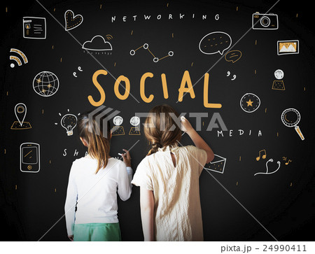 Social Word Globe Computer Speech Concept 24990411