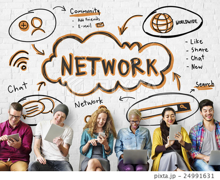 Online Network Connect Global Sharing Media Concept 24991631