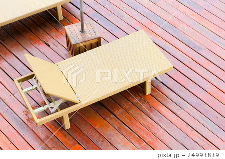 bed made from rattan on wooden floor. bed made from rattan on wooden floor. 24993839