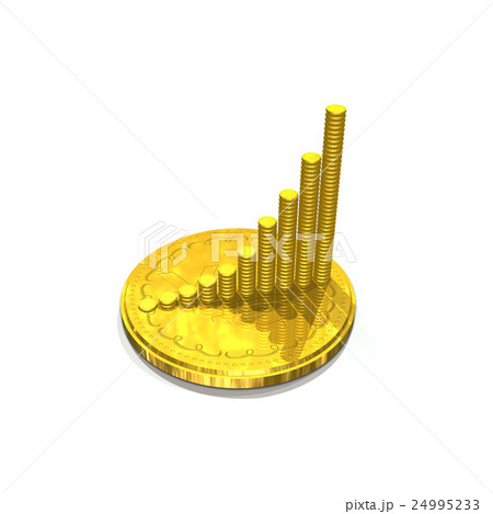 金貨の業績グラフと大きな金貨 24995233