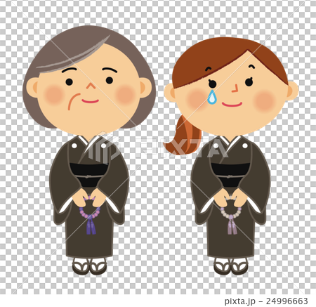 人物イラスト　冠婚葬祭　葬式 24996663