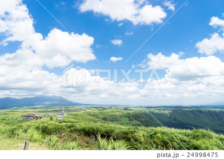 大観峰から望む阿蘇大観峰茶店方面風景 24998475