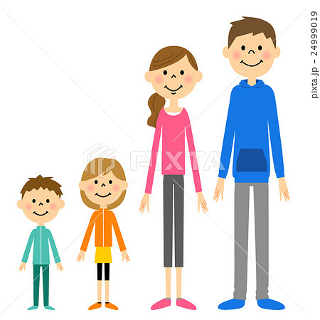 スポーツウェア姿のファミリー 24999019