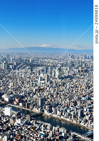東京スカイツリーからの眺め 西方向 の写真素材