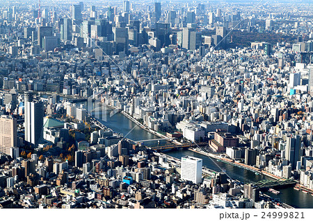 東京スカイツリーからの眺め 南西 の写真素材