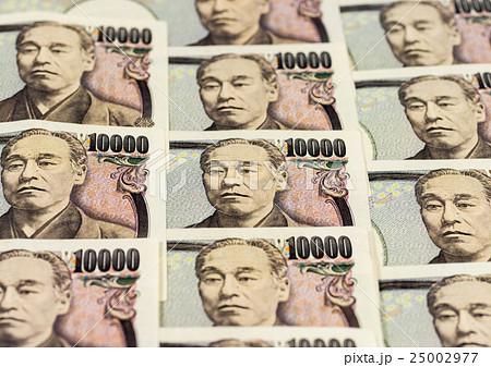 日本経済イメージ　１万円札のアップ 25002977