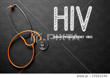 HIV on Chalkboard. 3D Illustration. HIV on Chalkboard. 3D Illustration. 25003240