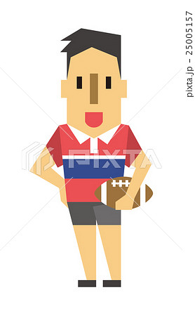 ラグビー　ラグビー選手【フラット人間・シリーズ】 25005157