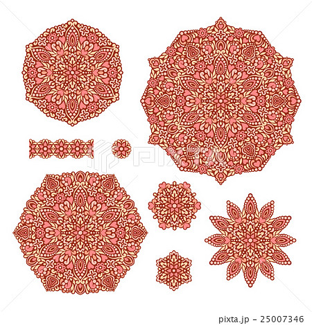 Abstract Flower Patterns. Decorative ethnic 25007346