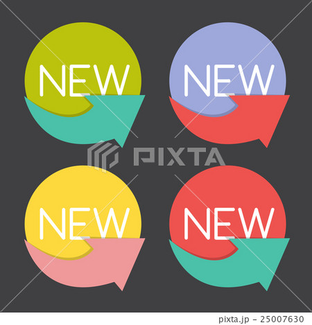 New Product Label Set  in Retro Colors Vector 25007630