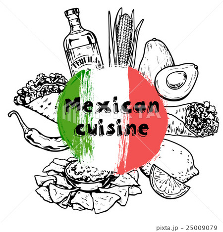 Mexican cuisine Vector set of icons Mexican cuisine Vector set of icons 25009079