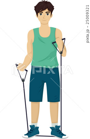 Teen Boy Resistance Band Work Out 25009321