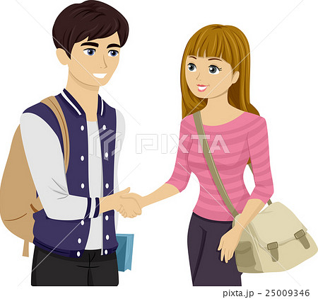 Teen Couple Handshake Teen Couple Handshake 25009346