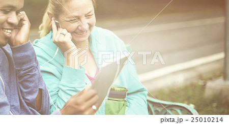 People Exercise Tracksuit Sweat Workout Digital Tablet Concept 25010214