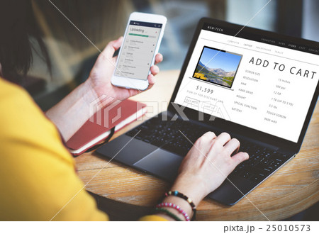 Add To Cart Shopping Online Internet Website Concept 25010573