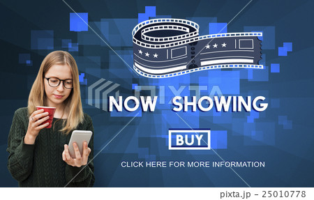 Now Showing Announcement Entertainment Time Concept 25010778