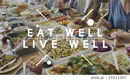 Eat Well Live Well Healthy Food Nutrition Organic Wellness Concept 25011007