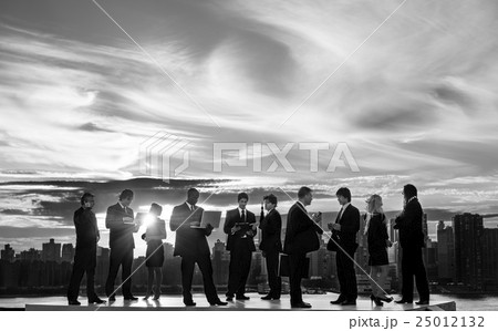 Business People New York Outdoor Meeting Silhouette Concept 25012132