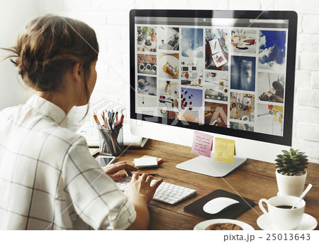 Girl Internet Technology Connection Research Concept 25013643