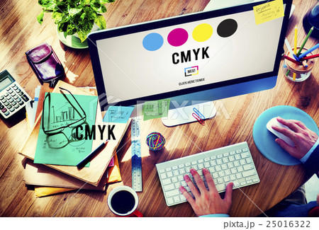 CMYK Cyan Magenta Yellow Key Color Printing Process Concept 25016322