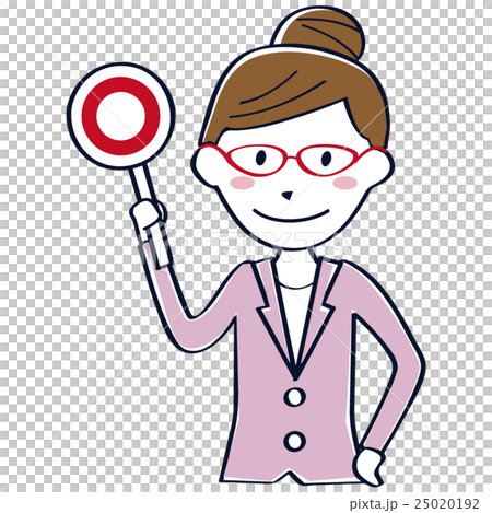 Career woman red glasses upper body ○ 25020192